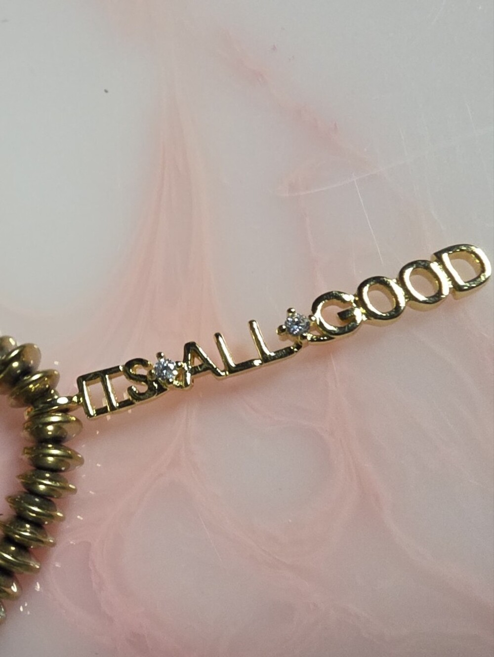 "It's All Good" Hematite Beaded Necklace 16"